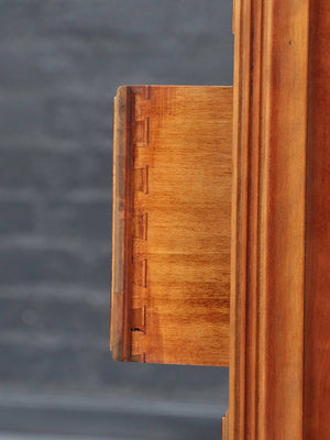 American Colonial Revival Cherry Wood & Brass Eight-Drawer Dresser by Kindel, c.1950's