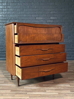 Mid-Century Modern Walnut Highboy Dresser by Unagusta, c.1960’s