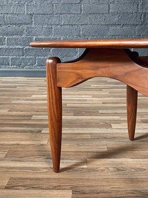 Mid-Century Modern Sculpted Walnut Floating Top Side Table, c.1960’s