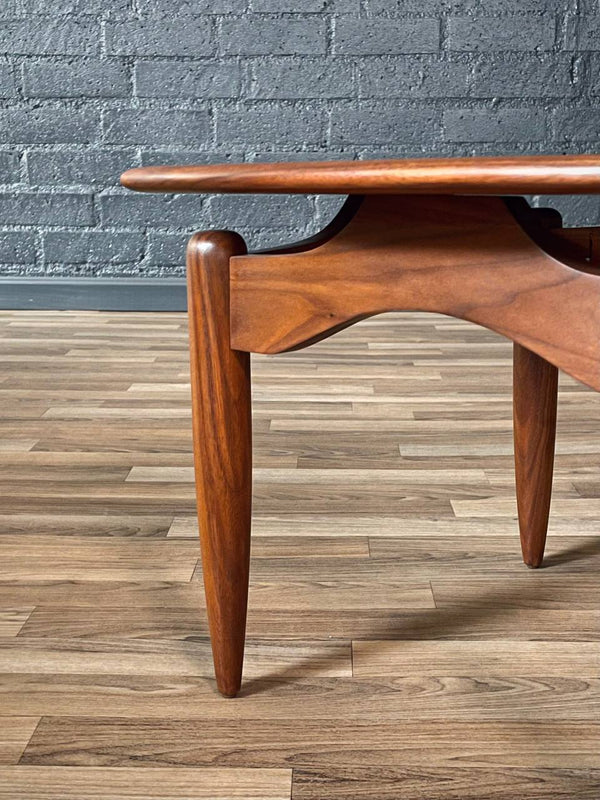 Mid-Century Modern Sculpted Walnut Floating Top Side Table, c.1960’s