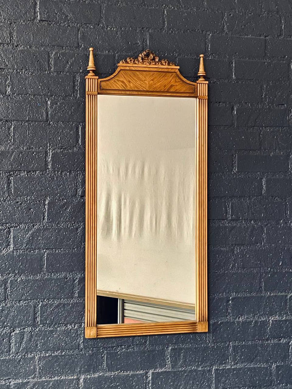 Pair of French Neoclassical Style Mirrors w/ Ribbon Crest, c.1950’s