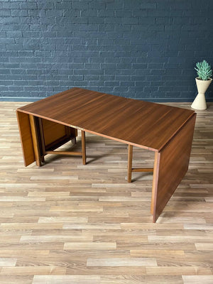Expanding / Foldable Mid-Century Modern Walnut Dining Table, c.1960’s