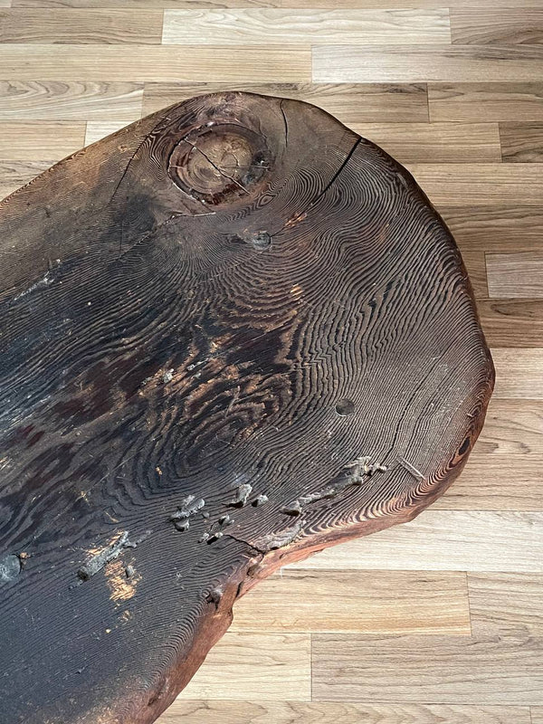 Mid-Century Organic Hand-Carved Live Edge Burl Wood Root Coffee Table or Bench, c.1960’s