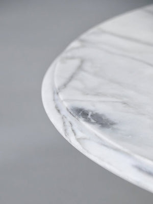 Italian Carrara Marble & Walnut Coffee Table, c.1960’s