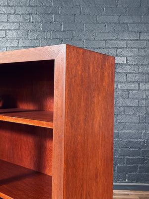 Mid-Century Modern Mahogany Bookcase Cabinet w/ Glass Doors, c.1960’s