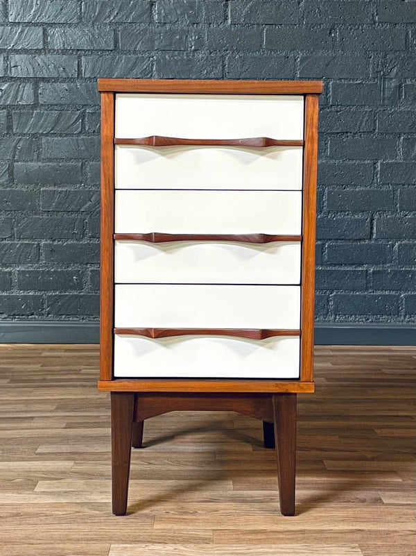 Mid-Century Two-Tone Lacquered & Walnut Night Stand, c.1960’s