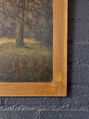 Vintage American Tonalist Oil Painting of Woodland Stream, c.1920’s