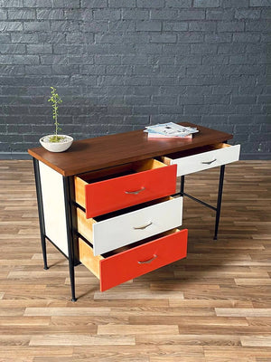 Mid-Century Modern Two-Tone Lacquered & Walnut Writing Desk, c.1960’s