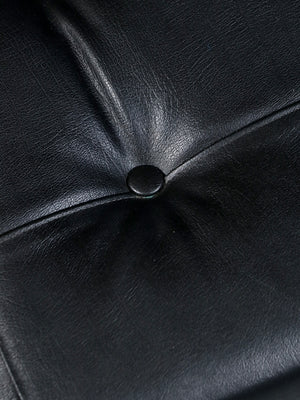 Scandinavian Modern “Stressless” Chrome & Black Leather Ottoman by Ekornes, c.1970’s