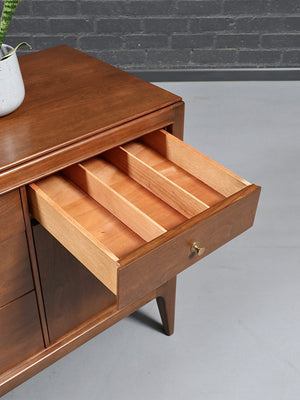 Mid Century Modern Walnut & Brass Credenza by Century Furniture, c.1960's