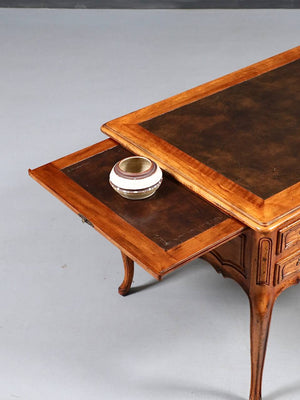 John Widdicomb Louis XV Fruitwood & Leather Top Writing Desk with Pull-Out Side Slides, c.1950's