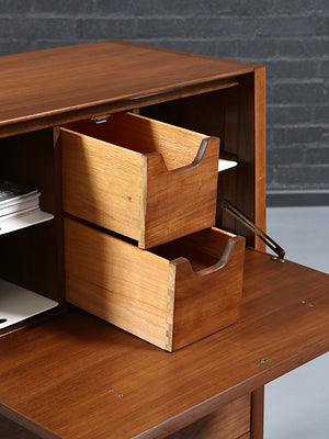 Mid-Century Modern “Profile” Highboy Dresser w/ Drop-Down Desk by John Van Koert for Drexel, c.1950’s