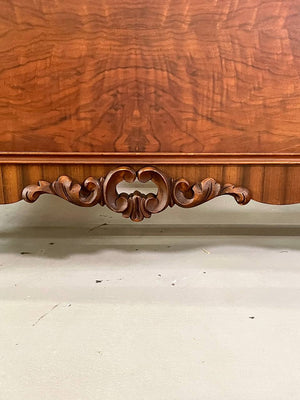 Full Size American Victorian Revival Burl Walnut Bed by Sligh Furniture Company, c.1940's