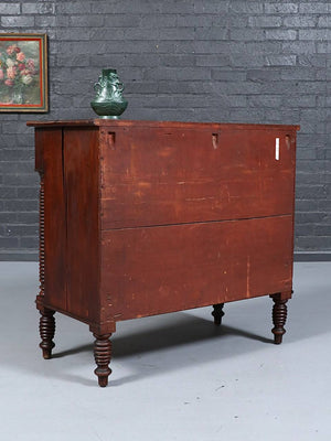 American Empire Flame Mahogany Four-Drawer Dresser c.1900's