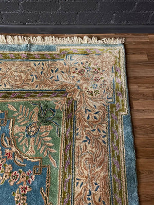 Large Vintage Hand Woven Blue Wool Persian Rug, c.1970’s