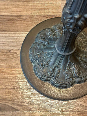 Vintage Art Nouveau Style Floor Lamp w/ Slag Glass Shade, c.1960’s