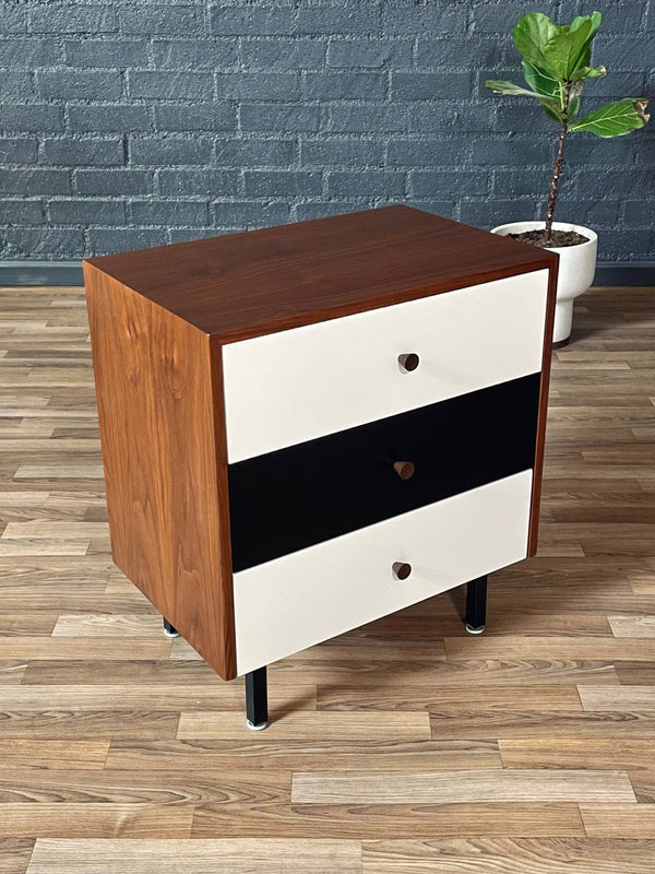 Mid-Century Modern Two-Tone Lacquered & Walnut 3-Drawer Dresser , c.1960’s