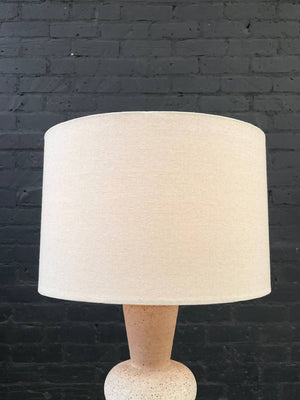 Mid-Century Modern Hourglass Ceramic & Brass Table Lamp, c.1960’s