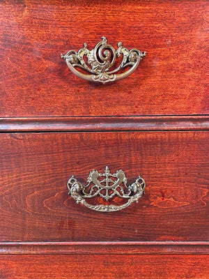 Antique Serpentine Entry Stand Dresser w/ Pink Marble Top, c.1940’s