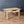 American Farmhouse Painted Oak Harvest Dining Table, Distressed Finish, 1940’s
