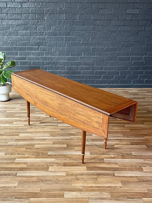 Mid-Century Modern “Sophisticate” Drop-Leaf Dining Table w/ Brass Accents, c.1960’s