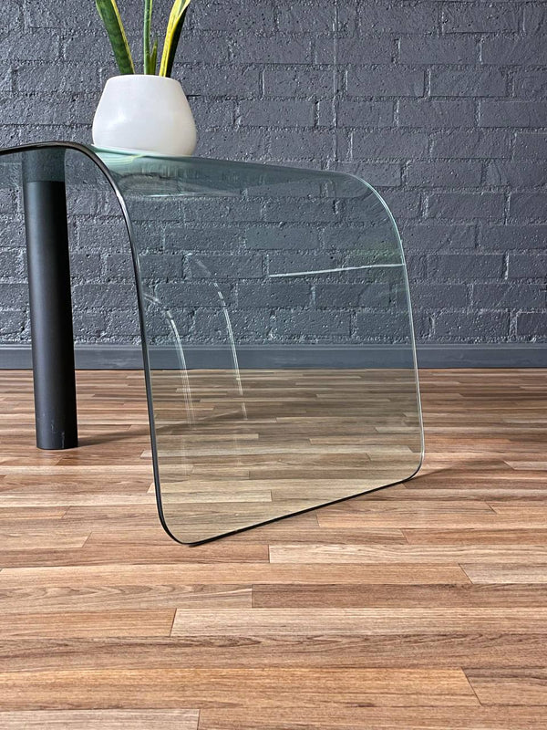 Vintage Post Modern Waterfall Glass Coffee Table or Side Table, c.1980’s