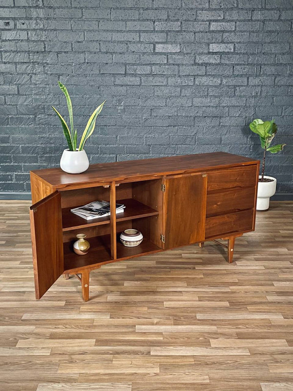 Mid-Century Modern Sculpted Walnut Credenza by Stanley, c.1960’s