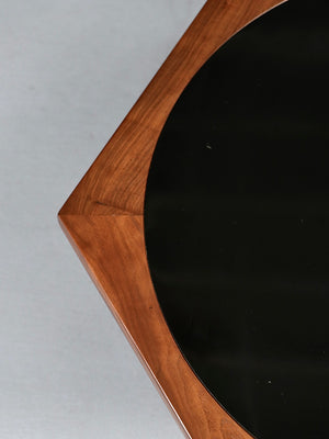 Pair of Mid-Century Modern Walnut Hexagonal Drum Side Tables, c.1960's