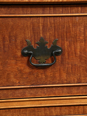 American Colonial Revival Tiger Maple Highboy Dresser by Marvel Furniture Co, c.1980’s