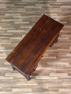 American Colonial Revival Oak Writing Desk w/ Turned Legs, c.1930’s