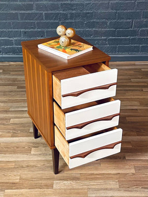 Mid-Century Two-Tone Lacquered & Walnut Night Stand, c.1960’s