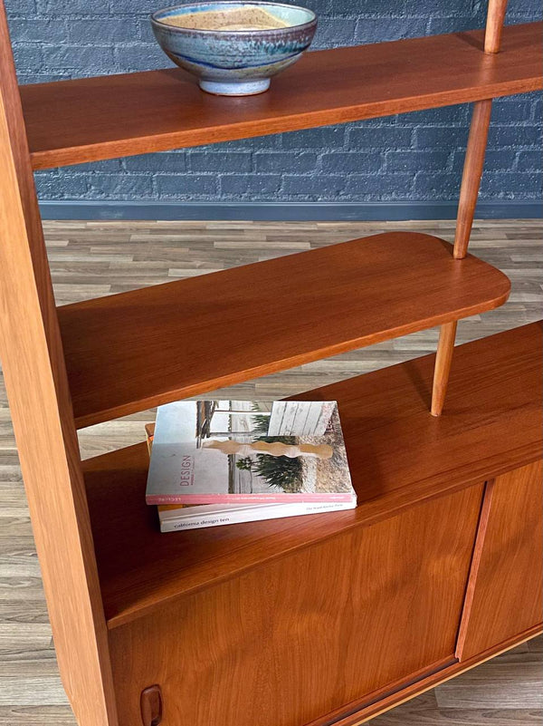 Mid-Century Modern Teak Bookshelf Room Divider Shelving Unit, c.1960’s