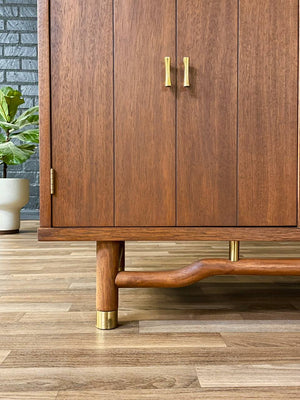 Mid-Century Modern Dresser with Brass Accents, c.1960’s