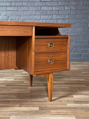 Mid-Century Modern Walnut & Cane Desk by Hooker, c.1960’s