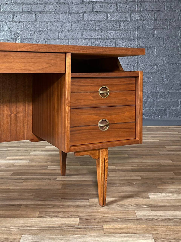 Mid-Century Modern Walnut & Cane Desk by Hooker, c.1960’s