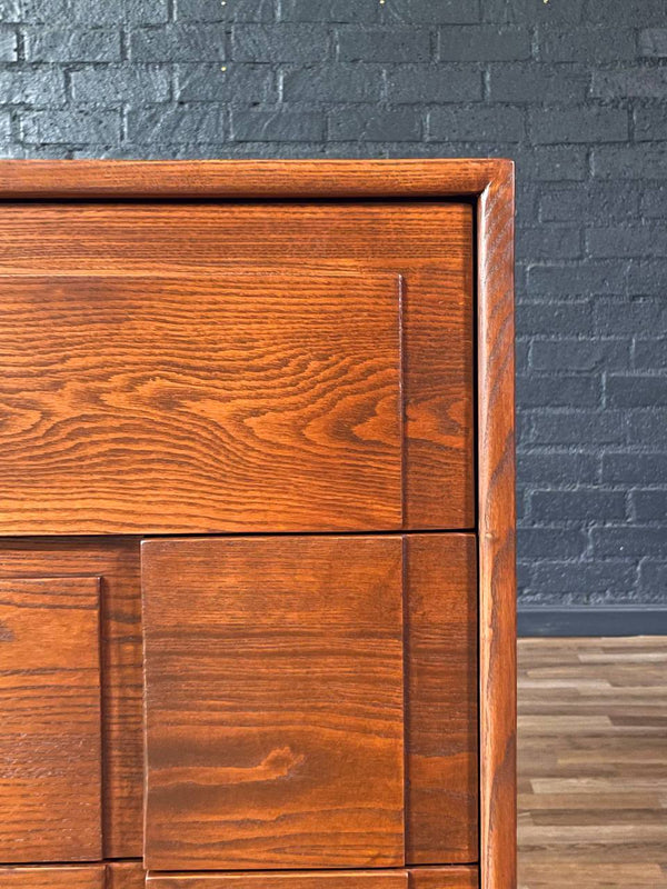 Mid-Century Modern 4-Drawer Geometric Highboy Dresser, c.1960’s