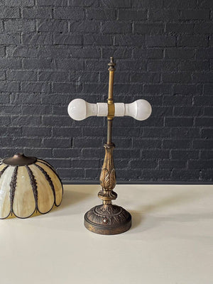 Vintage Art Deco Style Table Lamp with Tiffany Style Shade, c.1960’s