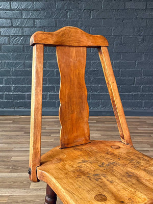 Californian Monterey Spanish Revival Maple Side Chair w/ Turned Legs, c.1920’s