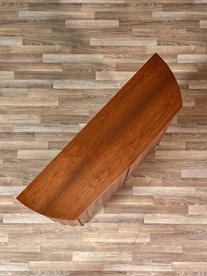 Mid-Century Modern Sculpted Walnut Bow-Front Cabinet, c.1960’s