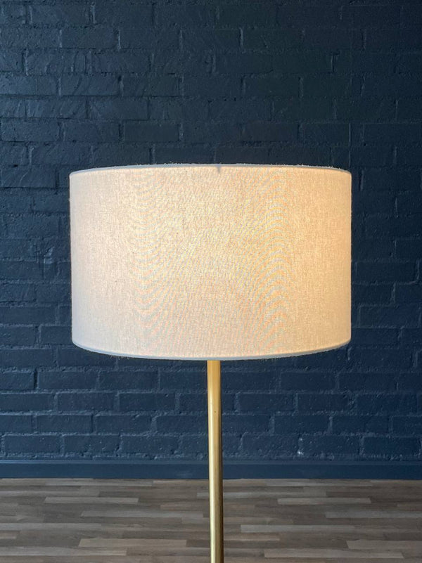 Mid-Century Sculpted Walnut Floor Lamp w/ Side Table, c.1960’s