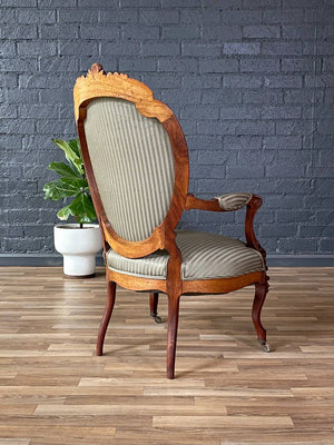 Victorian Rococo Revival Carved Walnut Armchair, c.1940’s