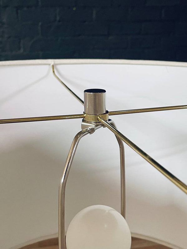 Laurel Wired Floor Lamp w/ Glass Side Table, c.1960’s