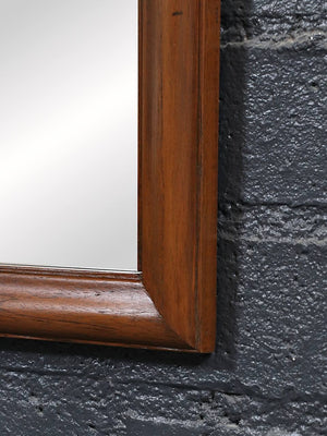 Mid Century Modern Walnut Greek Key Wall Mirror, c.1960's