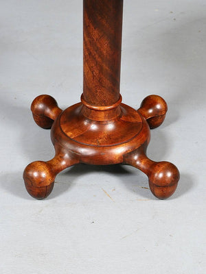American Empire Revival Mahogany Pedestal Side Table with Acorn Feet, c.1920's