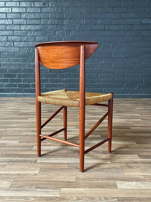 Set of 4 Peter Hvidt & Orla Mølgaard-Nielsen Teak & Rush Chord Dining Chairs, c.1950’s