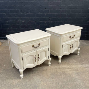 Pair of French Provincial Style Cream Painted Night Stands, c.1960’s