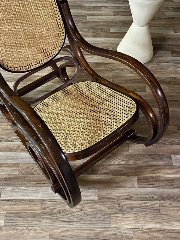 Vintage Bentwood & Cane Rocking Chair, c.1970’s