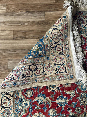 Vintage Hand-Knotted Persian Kashan Rug w/ Floral Medallion Design c.1960’s
