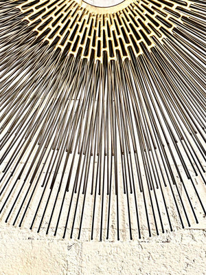 Mid-Century Modern Brutalist Sunburst Wall Sculpture by William Friedle, c.1970s