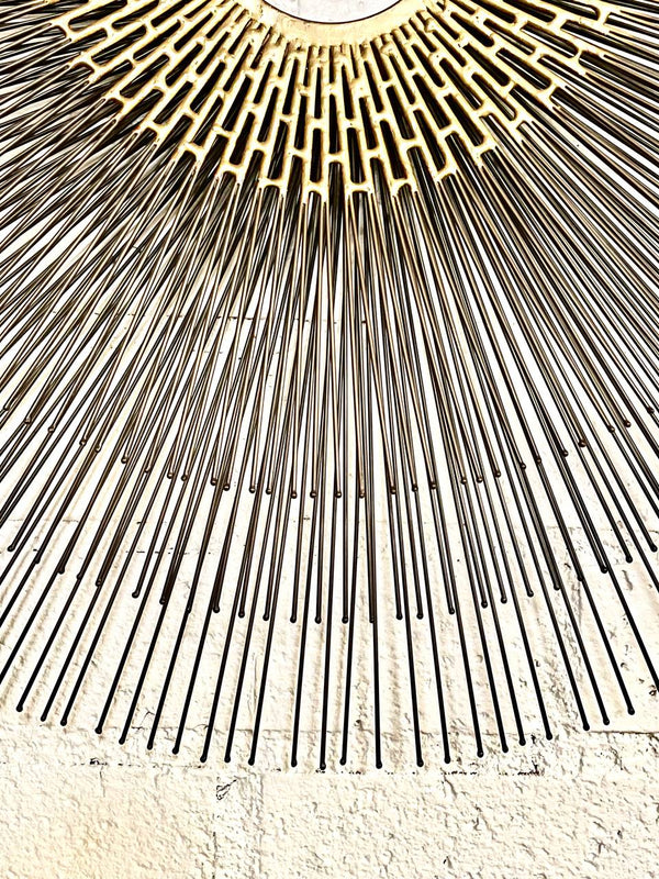 Mid-Century Modern Brutalist Sunburst Wall Sculpture by William Friedle, c.1970s